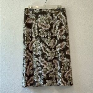 J. Jill Tropical Leaf Pencil Skirt - Black and Cream